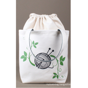 Closure Cotton Canvas Tote Yarn Storage Bags